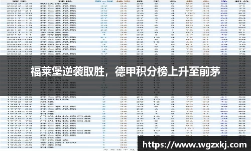 福莱堡逆袭取胜，德甲积分榜上升至前茅