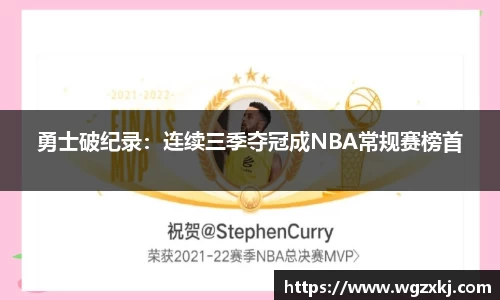 勇士破纪录：连续三季夺冠成NBA常规赛榜首